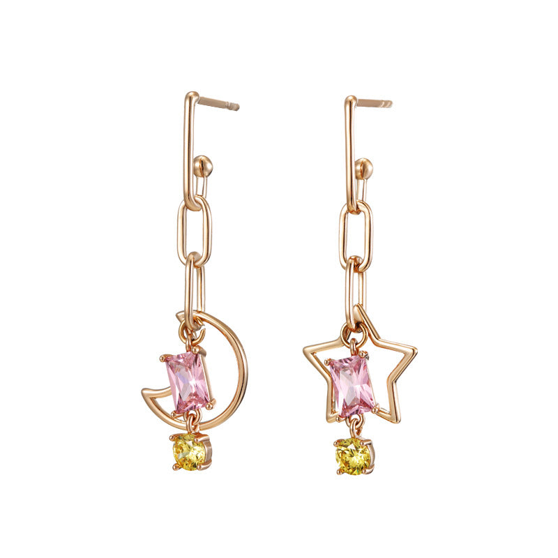 18K Moon and Star Earrings