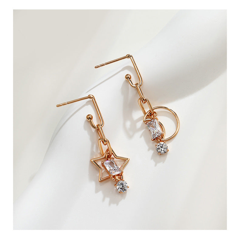 18K Moon and Star Earrings